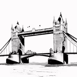 a picture of a black and white picture of a bridge