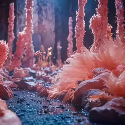 corals in a marine aquarium with water