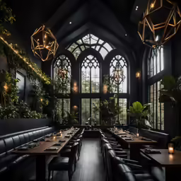 this is a restaurant with many tables and chairs