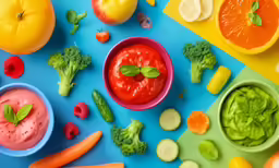 fruits and vegetables sitting on top of each other