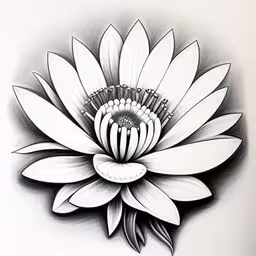 a drawing of a flower on a white background