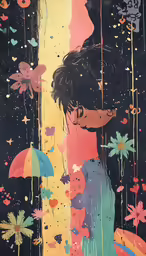 this is a girl in a rain storm