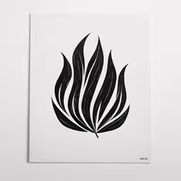 an image of black fire on white paper