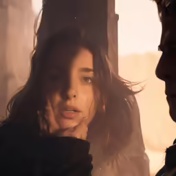 a woman looking into the distance with another person in the background
