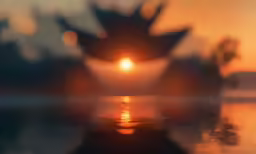 sun setting with an abstract background
