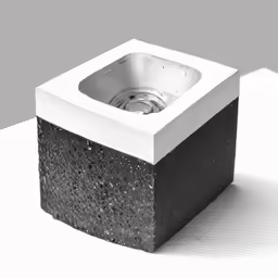a black and white square object on a table