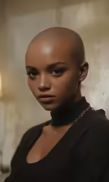 an image of a woman with a bald head