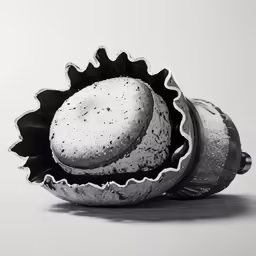 a cake dish with an apple inside