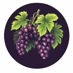 the grapes and leaves are depicted in a painting