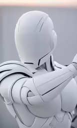 the robot is posing with its arms folded