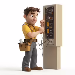 an electricalian is changing a power cord
