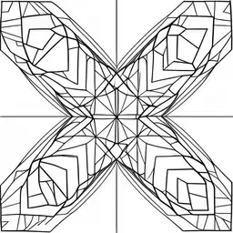 a butterfly made up of triangles,this is a photo of an abstract design of intersecting intersecting lines