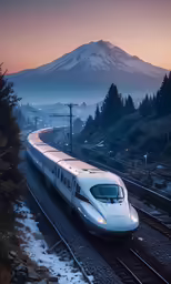 a large long white train on a steel track