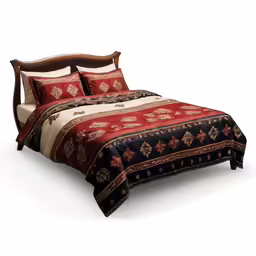 this bed is made with different colors of sheets