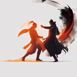 a couple of people that are standing up in the air