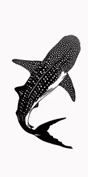 a drawing of a shark on a white background,a drawing of a fish on white paper