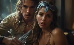 a man standing next to a woman with an arm around her