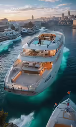 several boats that are floating down a body of water
