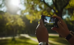 someone is taking a photo with their phone