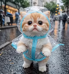 a cat that is sitting on the street