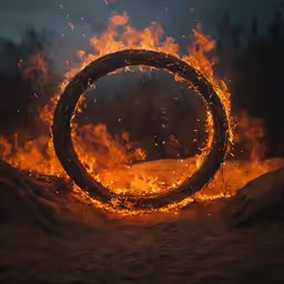 there is fire coming from the top of a piece of wood