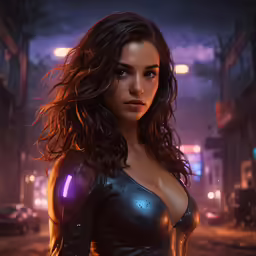 an image of a female character standing in the street