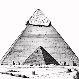 a large pyramid with two large pyramids in the background