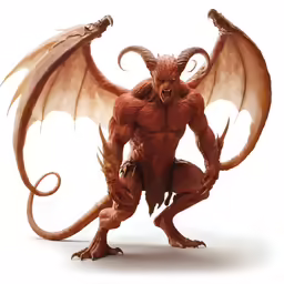 a giant demon with two wings and an open mouth