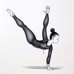 a woman is performing an aerial exercise on the ground,a woman in tights doing a trick
