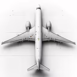 the underside of an airplane model on a white background