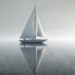 a boat in the middle of a calm water