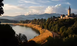 there is a castle on top of the hill