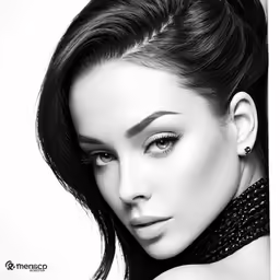 an image of a woman that is in black and white