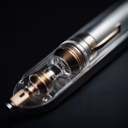the top of a mechanical device on black table