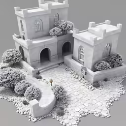 an architectural model of a castle