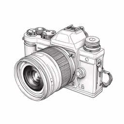 an old photo of a camera with the lens closed