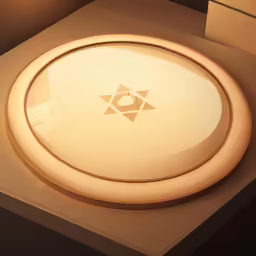 this round shaped light fixture is reflecting off the wall