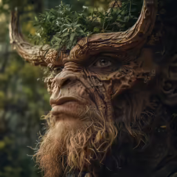 the big man is dressed up like a horned demon