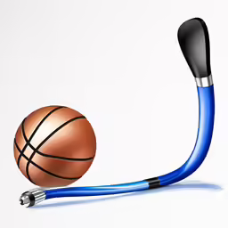 a stethoscope holding an image of a basketball