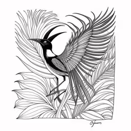 a bird that is flying on a tree,an ink drawing of a black bird sitting on top of leaves