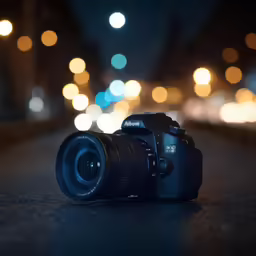 a camera that is sitting on the ground