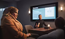 two people watching tv and the person on the phone