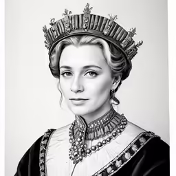 a black and white photo of queen elizabeth of england