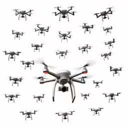 a group of grey flying objects are seen here in this image