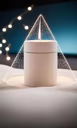 a round jar with an intricately dotted cover on top