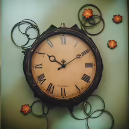 a small wall clock sitting on a table