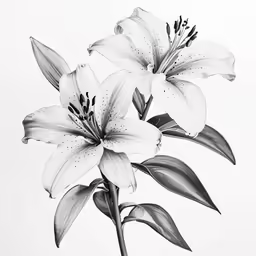 two white lilies in a vase with some water droplets
