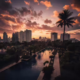 this is a very beautiful view from an apartment complex