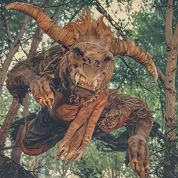 a creature with long hair is in the woods