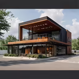 an architectural rendering of the front of a building